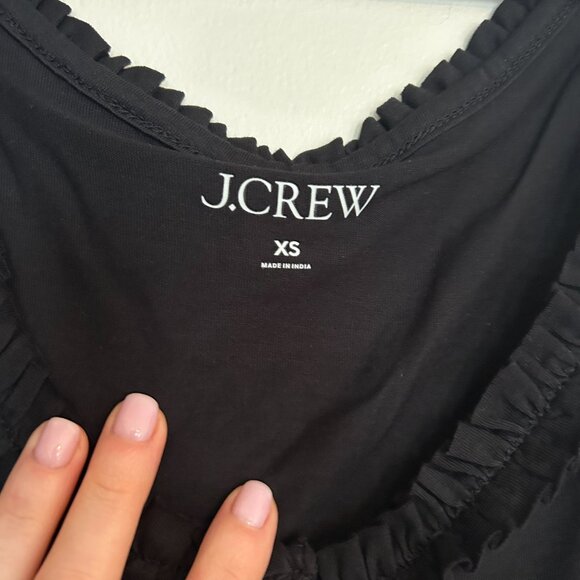 J. Crew button-front tank top with ruffle trim in Black - XS - NWT - Picture 5 of 6